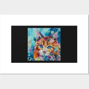 Scruffy Cat Oil Painting Posters and Art